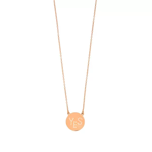 Leaf Jewelry Halskette YES, 18 K Rosegold vergoldet
