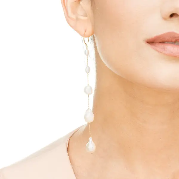 Leaf Jewelry Ohrhänger Barock Pearls, 14K Gelbgold