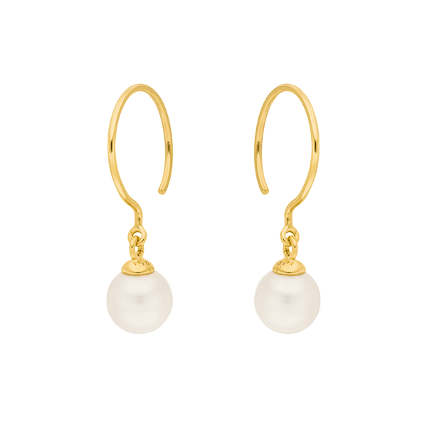 Leaf Jewelry Ohrhänger Single Pearls, 14K Gelbgold
