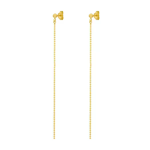 Leaf Jewelry Ohrringe Ball Chain, 14 K Gelbgold