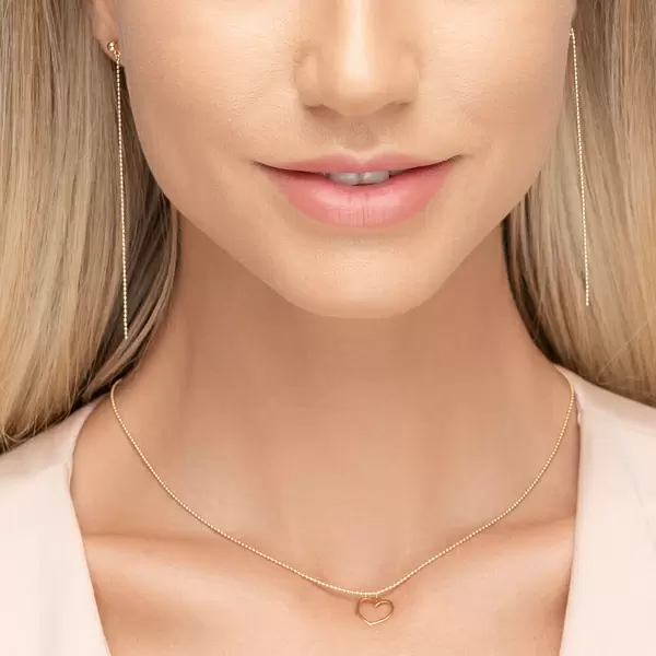 Leaf Jewelry Ohrringe Ball Chain, 14 K Gelbgold