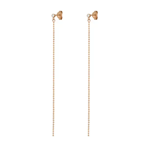 Leaf Jewelry Ohrringe Ball Chain, 14 K Rosegold