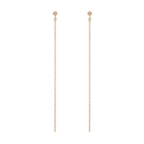 Leaf Jewelry Ohrringe Ball Chain, 14 K Rosegold