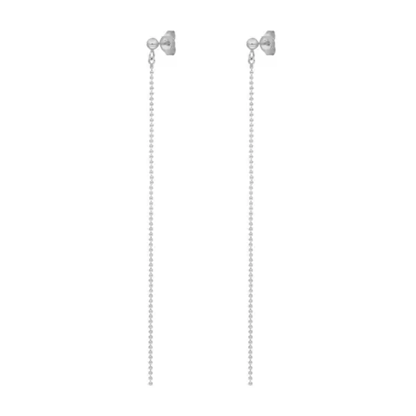 Leaf Jewelry Ohrringe Ball Chain, 14 K Weißgold