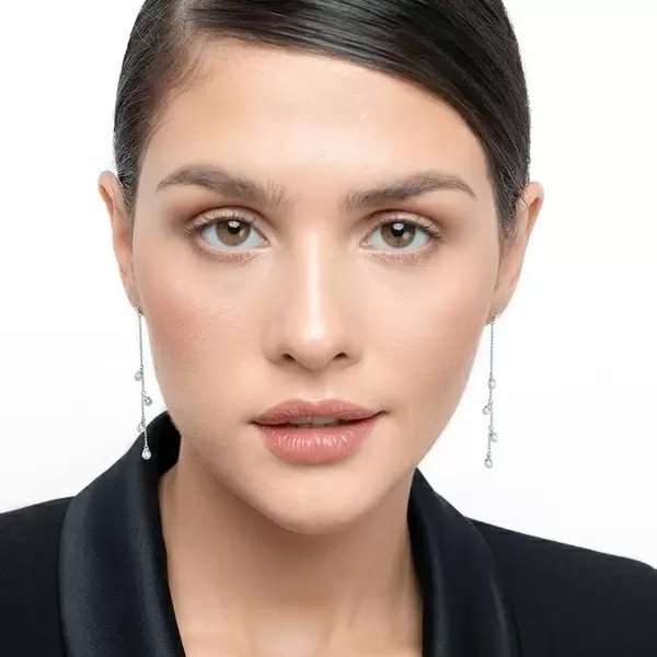 Leaf Jewelry Ohrringe Perle Kette, 14 K Weißgold