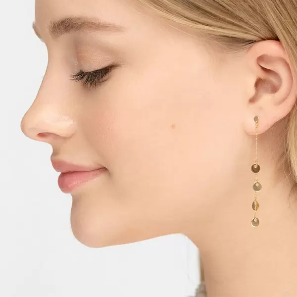 Leaf Jewelry Ohrringe Platelet Kette, 14 K Gelbgold