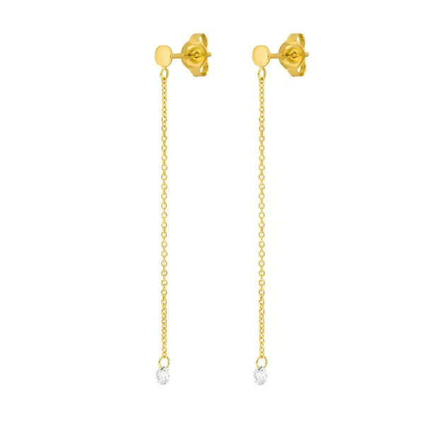 Leaf Jewelry Ohrringe Pure Kette, 18 K Gelbgold