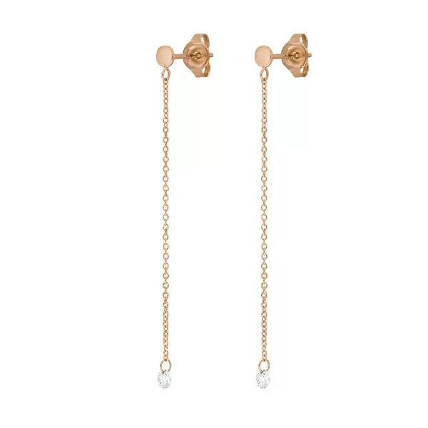 Leaf Jewelry Ohrringe Pure Kette, 18 K Rosegold