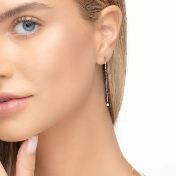 Leaf Jewelry Ohrringe Pure Kette, 18 K Rosegold