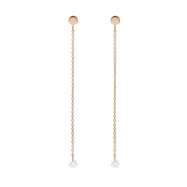 Leaf Jewelry Ohrringe Pure Kette, 18 K Rosegold