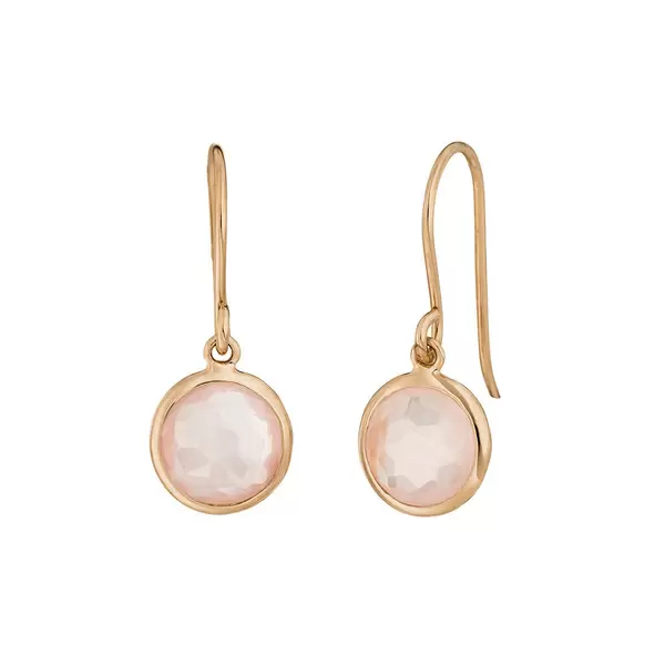 Leaf Jewelry Ohrringe Rosenquarz, 14 K Rosegold
