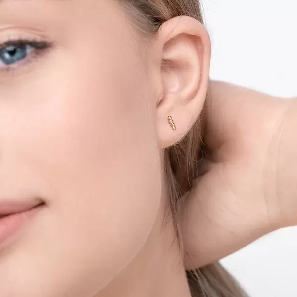 Leaf Jewelry Ohrstecker 4 Kugel, 14K Gelbgold