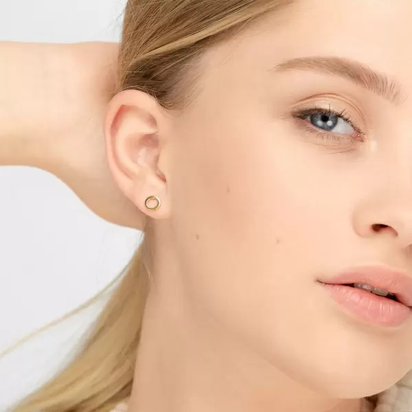 Leaf Jewelry Ohrstecker Circle, 14 K Gelbgold