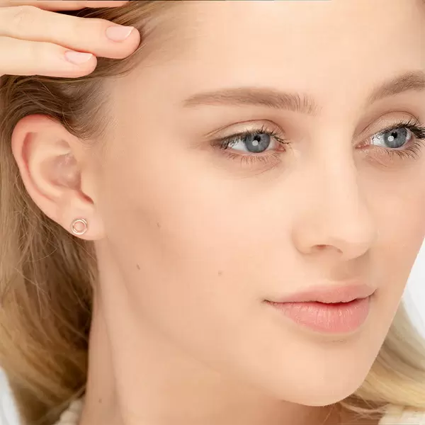 Leaf Jewelry Ohrstecker Circle, 14 K Rosegold