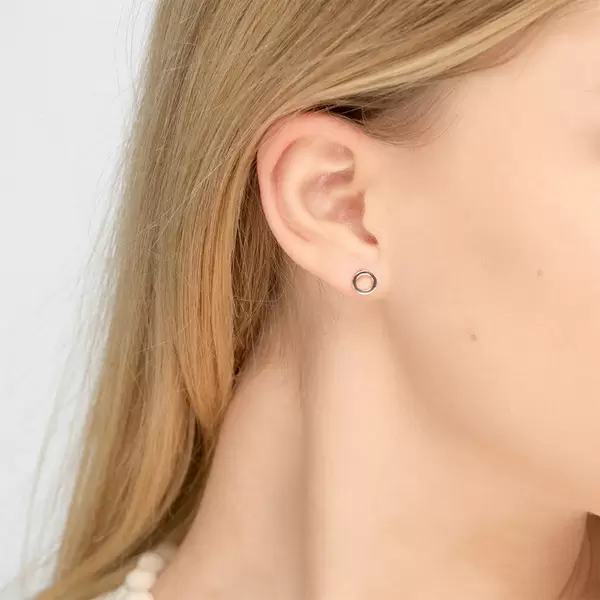 Leaf Jewelry Ohrstecker Circle, 14 K Weissgold