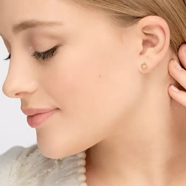 Leaf Jewelry Ohrstecker Clover, 14 K Gelbgold