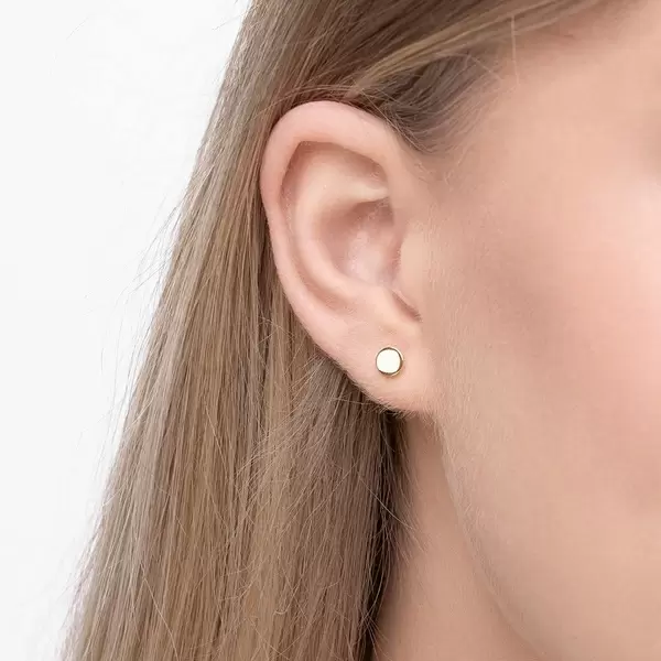 Leaf Jewelry Ohrstecker Disc, 14 K Gelbgold