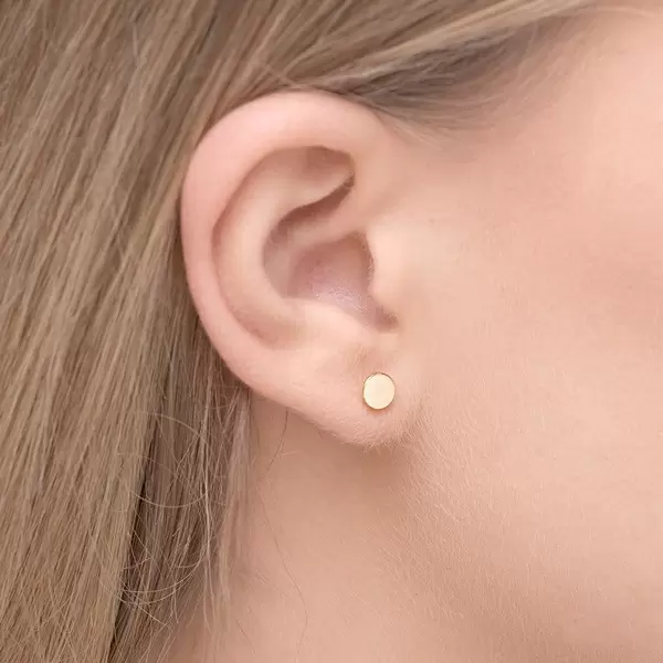 Leaf Jewelry Ohrstecker Disc, 14 K Gelbgold