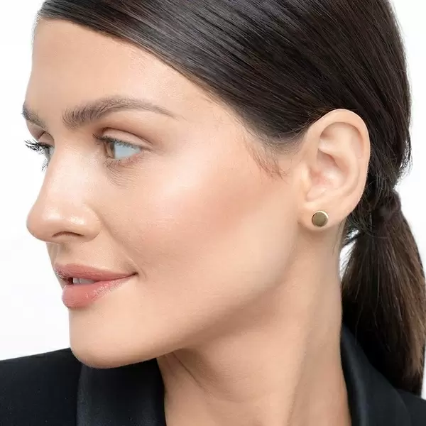 Leaf Jewelry Ohrstecker Disc 8 Mm, 14 K Gelbgold