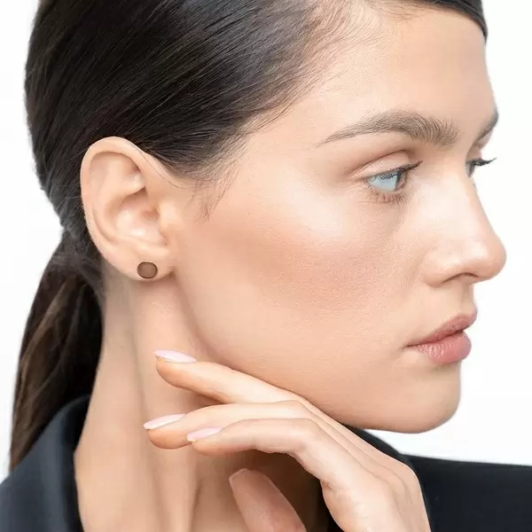 Leaf Jewelry Ohrstecker Disc 8 Mm, 14 K Rosegold