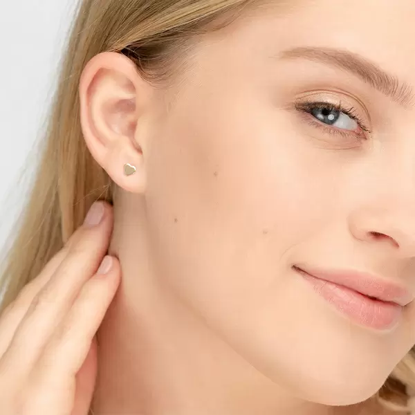 Leaf Jewelry Ohrstecker Herz, 14 K Gelbgold