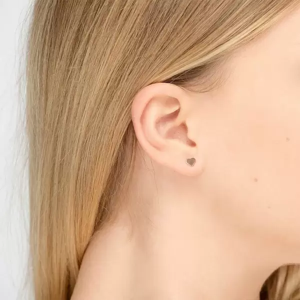 Leaf Jewelry Ohrstecker Herz, 14 K Rosegold