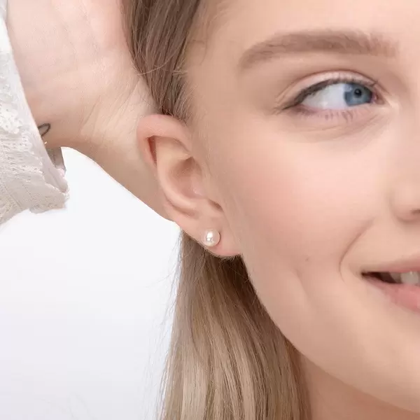 Leaf Jewelry Ohrstecker Perle, 6mm, 14 K Gelbgold