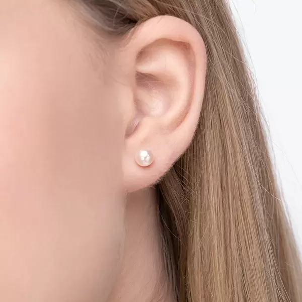 Leaf Jewelry Ohrstecker Perle, 6mm, 14 K Rosegold