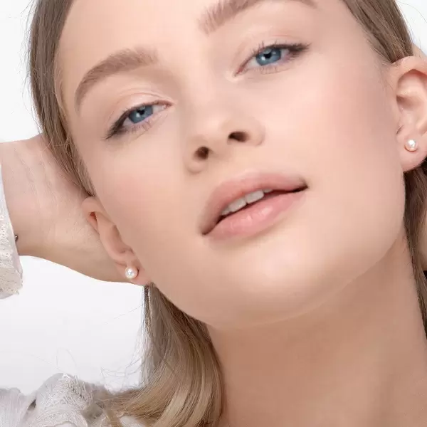 Leaf Jewelry Ohrstecker Perle, 6mm, 14 K Rosegold