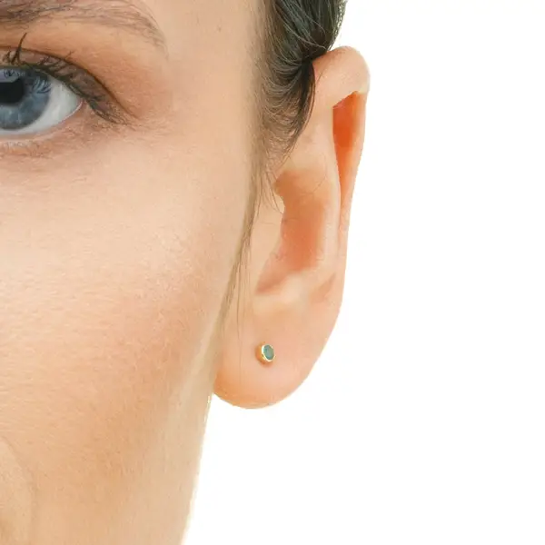 Leaf Jewelry Ohrstecker Smaragd, 14K Rosegold