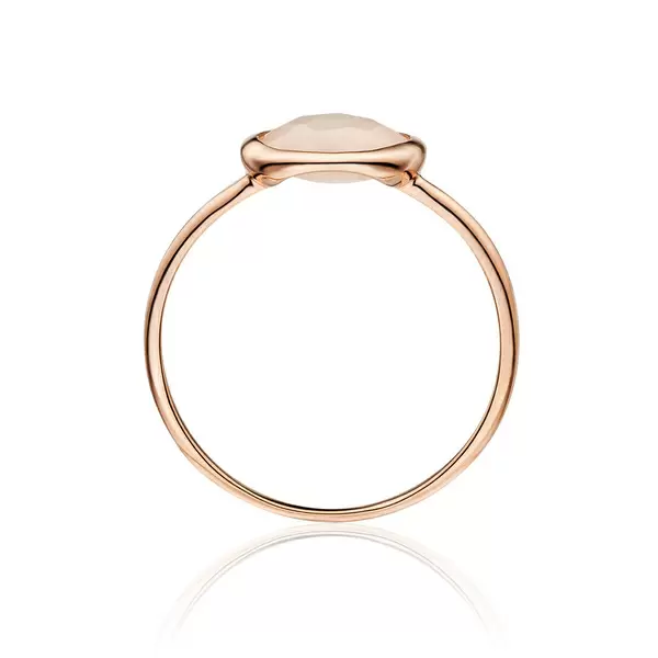 Leaf Jewelry Ring 14 K Roségold, Rosenquarz
