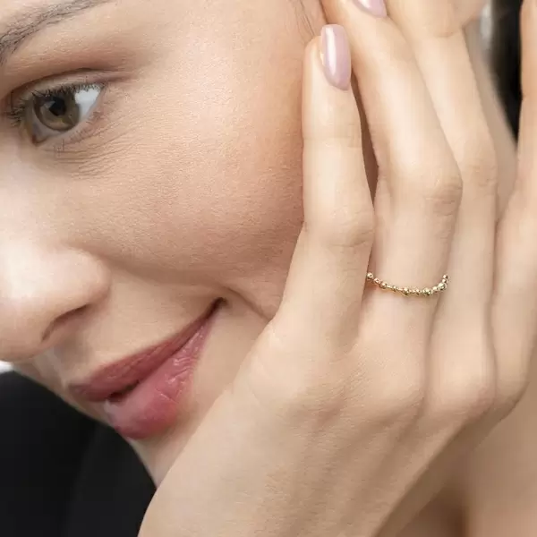 Leaf Jewelry Ring Kugel, 18 K Gelbgold