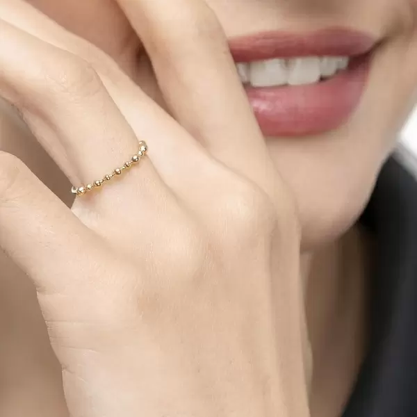 Leaf Jewelry Ring Kugel, 18 K Gelbgold