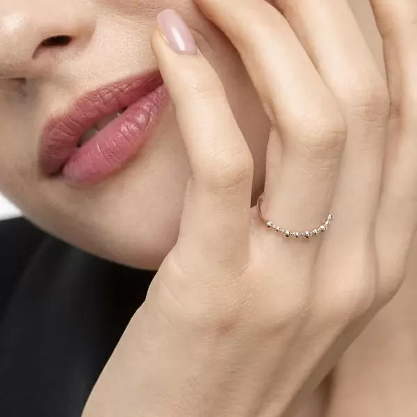 Leaf Jewelry Ring Kugel, 18 K Roségold