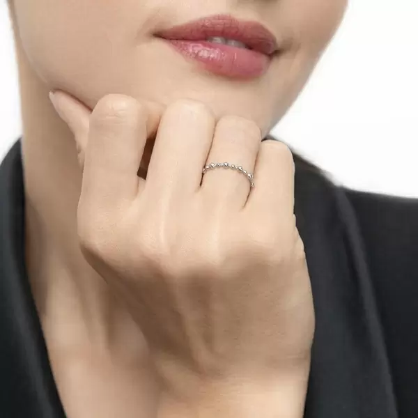 Leaf Jewelry Ring Kugel, 18 K Weißgold