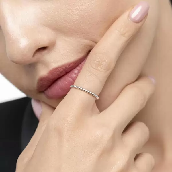 Leaf Jewelry Ring Kugel, 18 K Weissgold