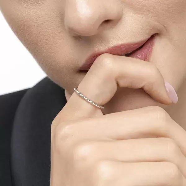 Leaf Jewelry Ring Kugel, 18 K Weissgold