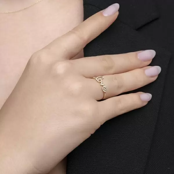 Leaf Jewelry Ring Love 18K Gelbgold Mit Diamanten