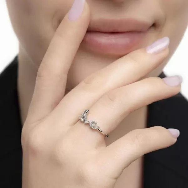 Leaf Jewelry Ring Love 18K Weissgold Mit Diamanten