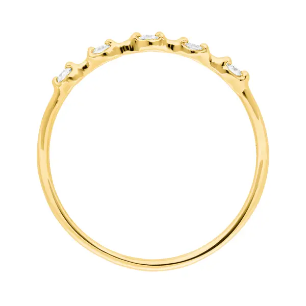 Leaf Jewelry Ring Mit 5 Diamanten, 14K Gelbgold