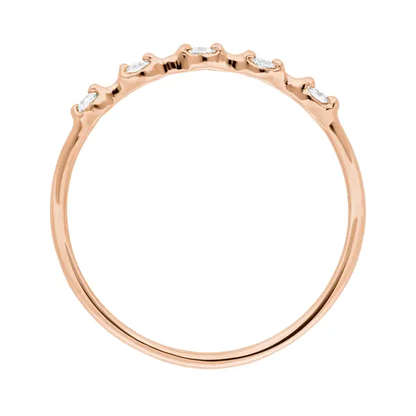 Leaf Jewelry Ring Mit 5 Diamanten, 14K Rosegold
