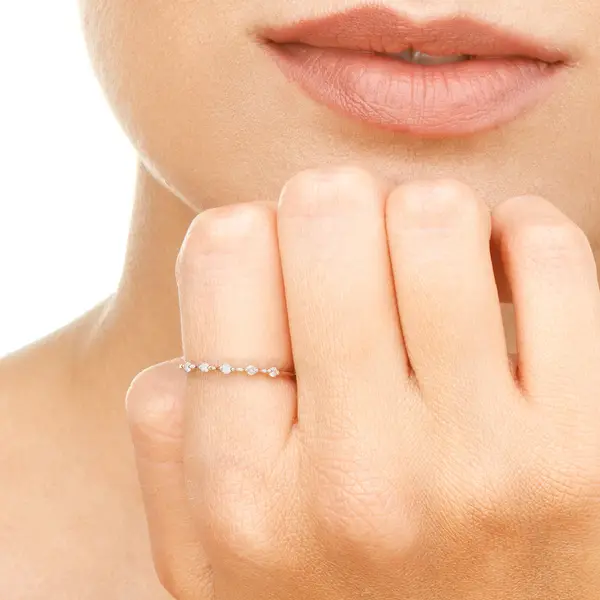 Leaf Jewelry Ring Mit 5 Diamanten, 14K Rosegold