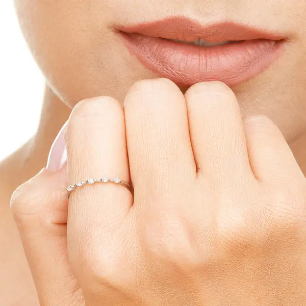 Leaf Jewelry Ring Mit 5 Diamanten, 14K Rosegold