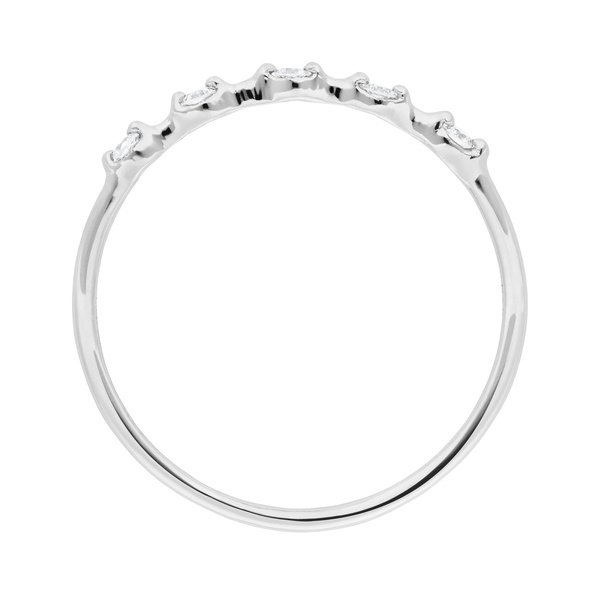 Leaf Jewelry Ring Mit 5 Diamanten, 14K Weißgold