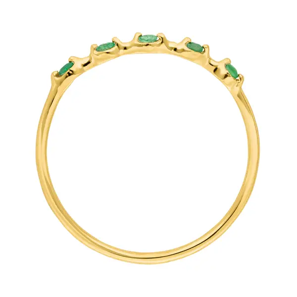 Leaf Jewelry Ring Mit 5 Smaragden, 14K Gelbgold