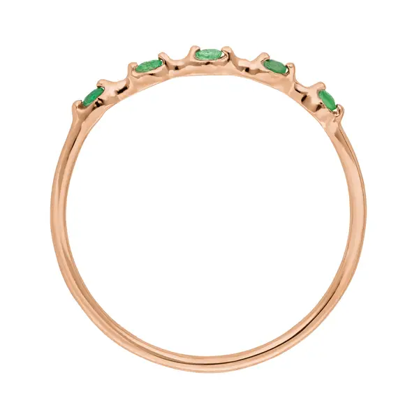 Leaf Jewelry Ring Mit 5 Smaragden, 14K Rosegold