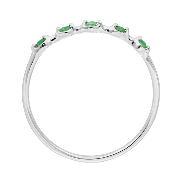 Leaf Jewelry Ring Mit 5 Smaragden, 14K Weißgold