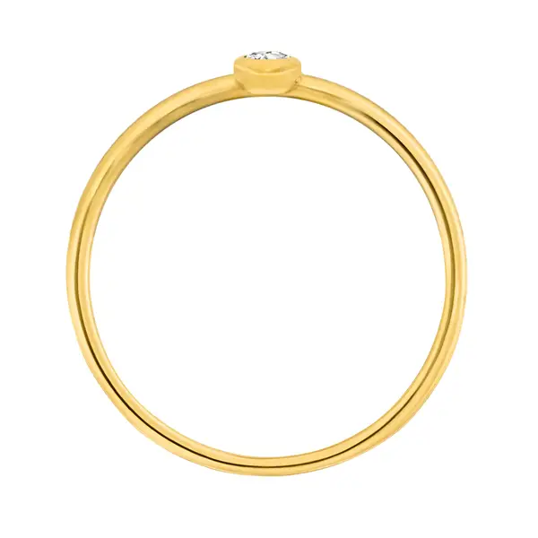 Leaf Jewelry Ring "my First Diamond", 14 K Gelbgold