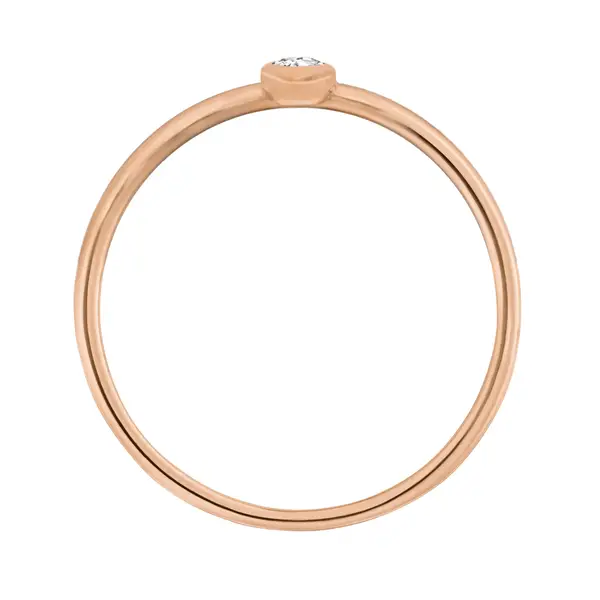 Leaf Jewelry Ring "my First Diamond", 14 K Rosegold