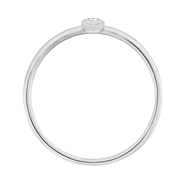 Leaf Jewelry Ring "my First Diamond", 14 K Weißgold